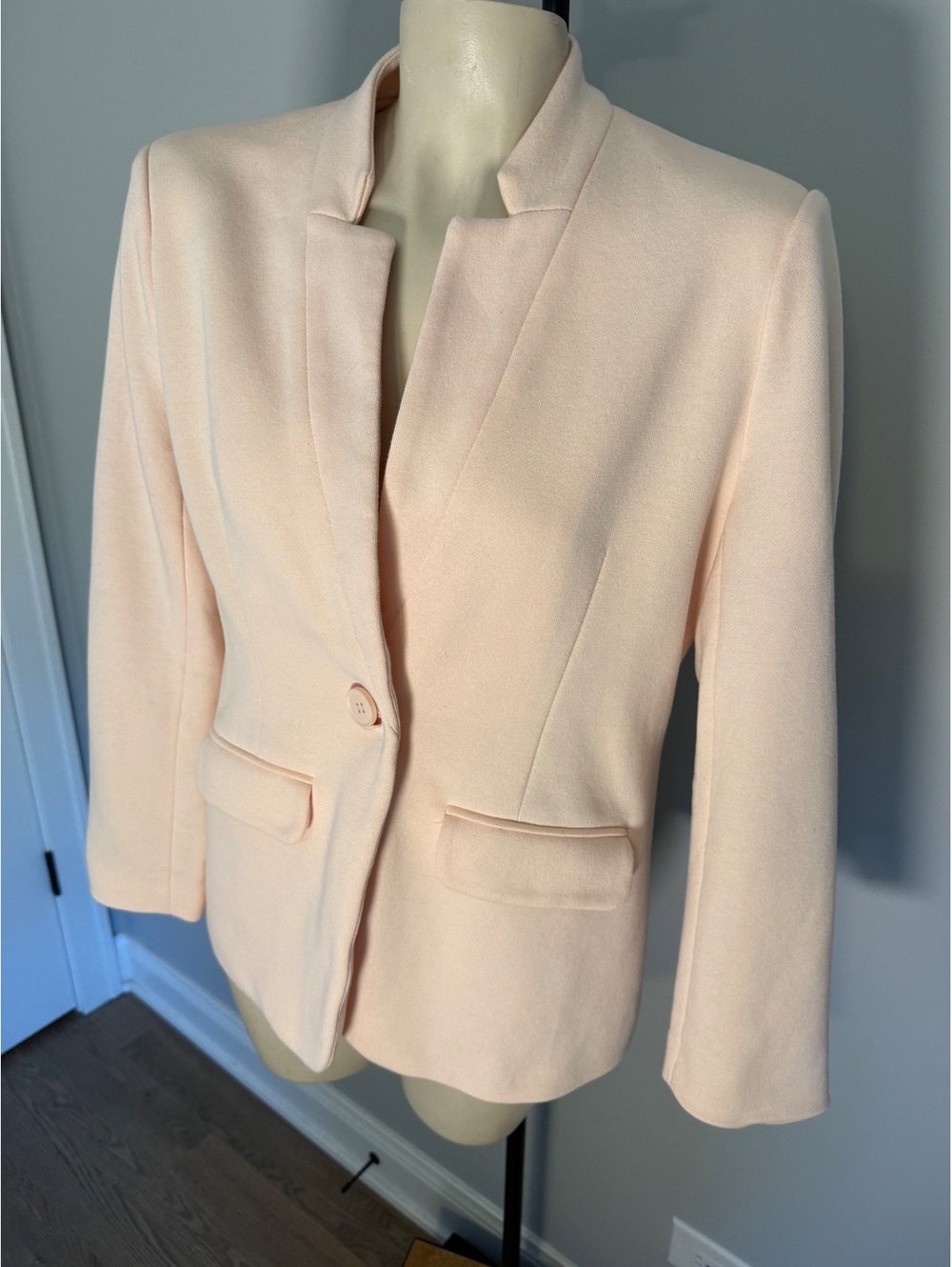 Gibsonlook Women's Blush Pink Single Button Blazer Jacket Size L